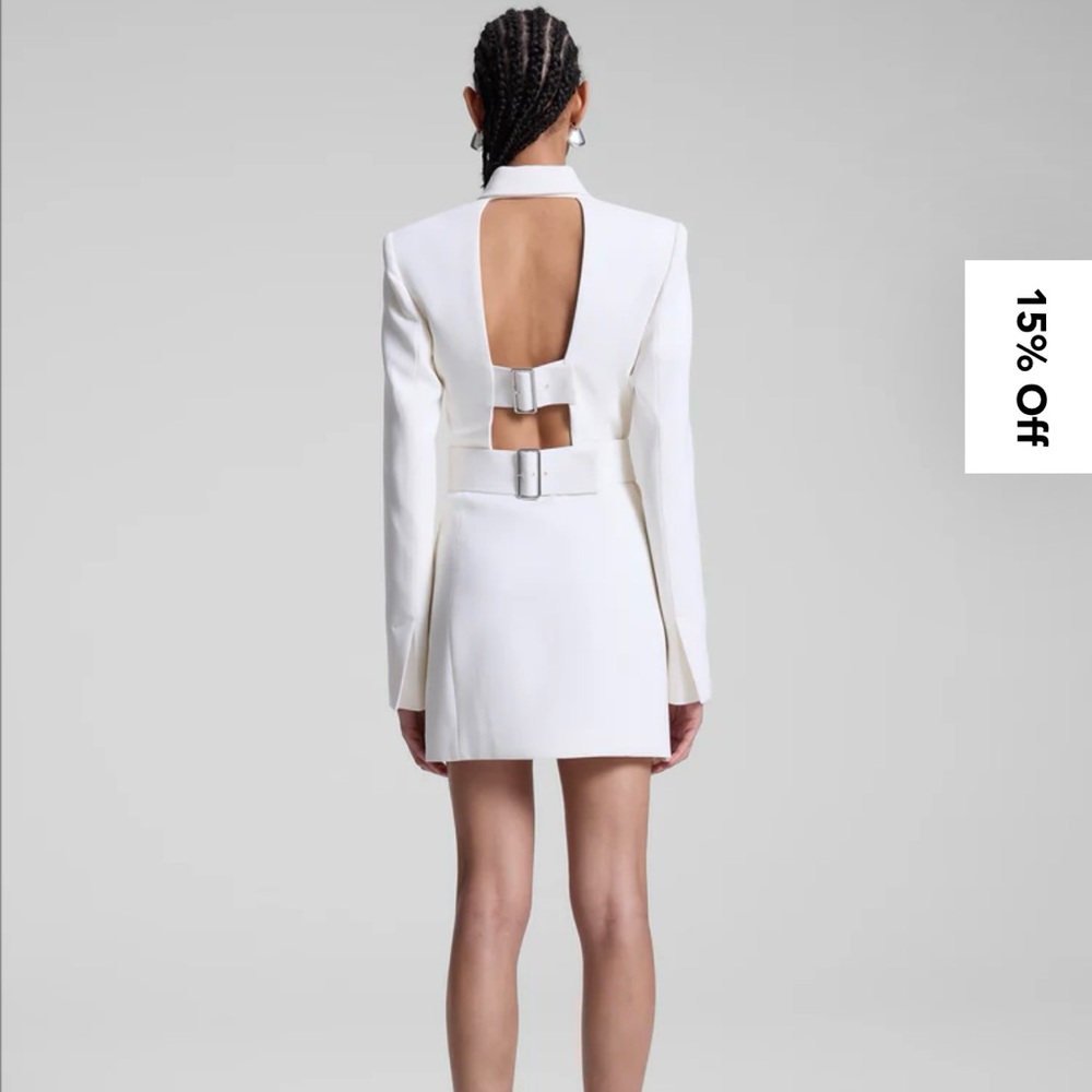Elegant White Blazer Dress A.L.C. Mira Cutout Blazer Mini Dress I - Picture 2 of 7
